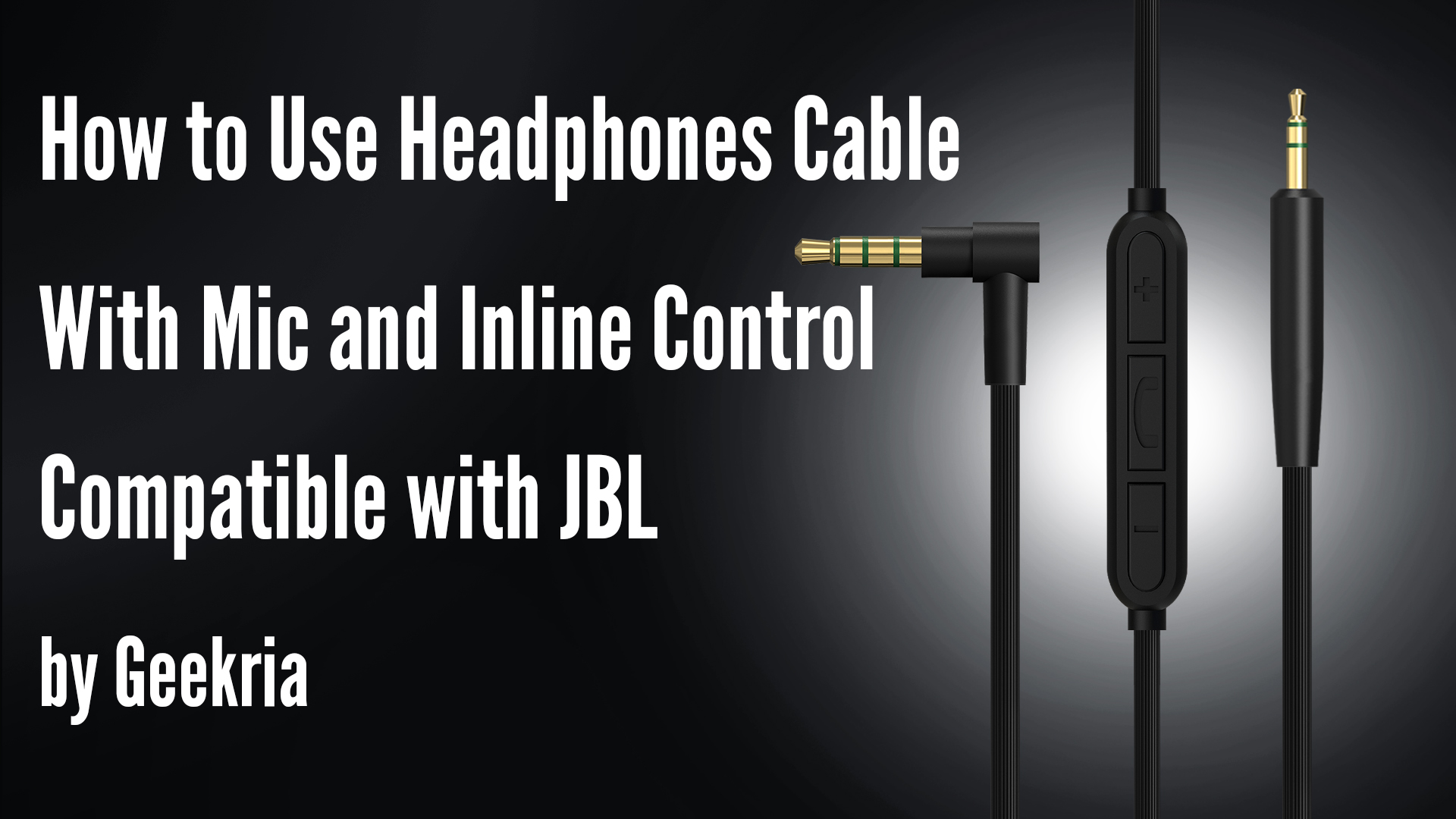 Geekria Audio Cable with Mic and Mute Control Compatible with JBL